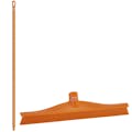15.7" Orange Polypropylene Vikan® Ultra Hygiene Squeegee with Single TPE Rubber Blade & 59.1" Orange Ultra Hygienic Handle