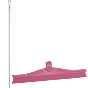 15.7" Pink Polypropylene Vikan® Ultra Hygiene Squeegee with Single TPE Rubber Blade & 66.9" White Ultra Hygienic Handle