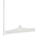 15.7" White Polypropylene Vikan® Ultra Hygiene Squeegee with Single TPE Rubber Blade & 66.9" White Ultra Hygienic Handle
