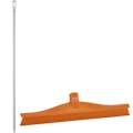 15.7" Orange Polypropylene Vikan® Ultra Hygiene Squeegee with Single TPE Rubber Blade & 66.9" White Ultra Hygienic Handle