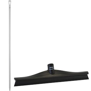 15.7" Black Polypropylene Vikan® Ultra Hygiene Squeegee with Single TPE Rubber Blade & 66.9" White Ultra Hygienic Handle