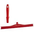 23.6" Red Polypropylene Vikan® Ultra Hygiene Squeegee with Single TPE Rubber Blade & 6.3" Red Mini Handle