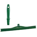 23.6" Green Polypropylene Vikan® Ultra Hygiene Squeegee with Single TPE Rubber Blade & 6.3" Green Mini Handle