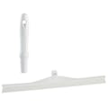 23.6" White Polypropylene Vikan® Ultra Hygiene Squeegee with Single TPE Rubber Blade & 6.3" White Mini Handle
