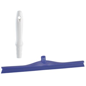 23.6" Purple Polypropylene Vikan® Ultra Hygiene Squeegee with Single TPE Rubber Blade & 6.3" White Mini Handle