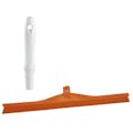 23.6" Orange Polypropylene Vikan® Ultra Hygiene Squeegee with Single TPE Rubber Blade & 6.3" White Mini Handle
