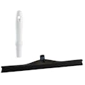 23.6" Black Polypropylene Vikan® Ultra Hygiene Squeegee with Single TPE Rubber Blade & 6.3" White Mini Handle