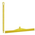 23.6" Yellow Polypropylene Vikan® Ultra Hygiene Squeegee with Single TPE Rubber Blade & 25.6" Yellow Ultra Hygienic Handle