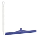 23.6" Purple Polypropylene Vikan® Ultra Hygiene Squeegee with Single TPE Rubber Blade & 25.6" White Ultra Hygienic Handle