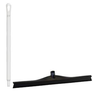 23.6" Black Polypropylene Vikan® Ultra Hygiene Squeegee with Single TPE Rubber Blade & 25.6" White Ultra Hygienic Handle