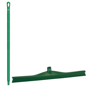 23.6" Green Polypropylene Vikan® Ultra Hygiene Squeegee with Single TPE Rubber Blade & 39.4" Green Ultra Hygienic Handle