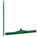 23.6" Green Polypropylene Vikan® Ultra Hygiene Squeegee with Single TPE Rubber Blade & 39.4" Green Ultra Hygienic Handle