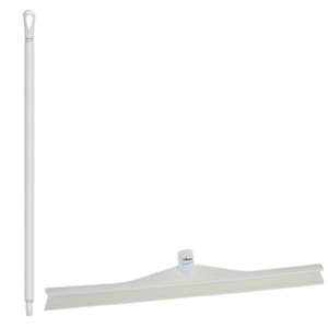 23.6" White Polypropylene Vikan® Ultra Hygiene Squeegee with Single TPE Rubber Blade & 39.4" White Ultra Hygienic Handle