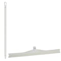 23.6" White Polypropylene Vikan® Ultra Hygiene Squeegee with Single TPE Rubber Blade & 39.4" White Ultra Hygienic Handle