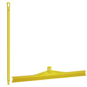 23.6" Yellow Polypropylene Vikan® Ultra Hygiene Squeegee with Single TPE Rubber Blade & 39.4" Yellow Ultra Hygienic Handle