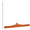 23.6" Orange Polypropylene Vikan® Ultra Hygiene Squeegee with Single TPE Rubber Blade & 39.4" White Ultra Hygienic Handle