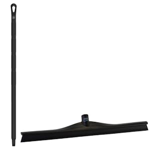23.6" Black Polypropylene Vikan® Ultra Hygiene Squeegee with Single TPE Rubber Blade & 39.4" Black Ultra Hygienic Handle