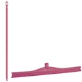 23.6" Pink Polypropylene Vikan® Ultra Hygiene Squeegee with Single TPE Rubber Blade & 51.2" Pink Ultra Hygienic Handle