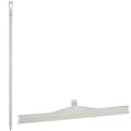 23.6" White Polypropylene Vikan® Ultra Hygiene Squeegee with Single TPE Rubber Blade & 51.2" White Ultra Hygienic Handle