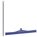 23.6" Purple Polypropylene Vikan® Ultra Hygiene Squeegee with Single TPE Rubber Blade & 51.2" Purple Ultra Hygienic Handle