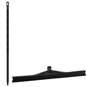 23.6" Black Polypropylene Vikan® Ultra Hygiene Squeegee with Single TPE Rubber Blade & 51.2" Black Ultra Hygienic Handle