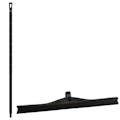 23.6" Black Polypropylene Vikan® Ultra Hygiene Squeegee with Single TPE Rubber Blade & 51.2" Black Ultra Hygienic Handle