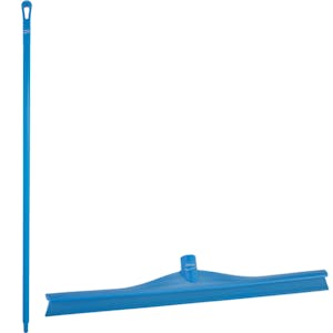 23.6" Blue Polypropylene Vikan® Ultra Hygiene Squeegee with Single TPE Rubber Blade & 59.1" Blue Ultra Hygienic Handle