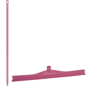 23.6" Pink Polypropylene Vikan® Ultra Hygiene Squeegee with Single TPE Rubber Blade & 59.1" Pink Ultra Hygienic Handle