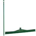 23.6" Green Polypropylene Vikan® Ultra Hygiene Squeegee with Single TPE Rubber Blade & 59.1" Green Ultra Hygienic Handle