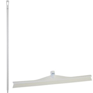 23.6" White Polypropylene Vikan® Ultra Hygiene Squeegee with Single TPE Rubber Blade & 59.1" White Ultra Hygienic Handle