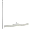 23.6" White Polypropylene Vikan® Ultra Hygiene Squeegee with Single TPE Rubber Blade & 59.1" White Ultra Hygienic Handle