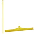 23.6" Yellow Polypropylene Vikan® Ultra Hygiene Squeegee with Single TPE Rubber Blade & 59.1" Yellow Ultra Hygienic Handle
