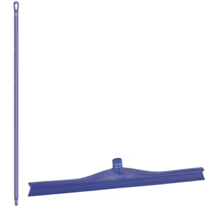 23.6" Purple Polypropylene Vikan® Ultra Hygiene Squeegee with Single TPE Rubber Blade & 59.1" Purple Ultra Hygienic Handle
