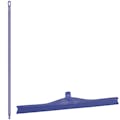 23.6" Purple Polypropylene Vikan® Ultra Hygiene Squeegee with Single TPE Rubber Blade & 59.1" Purple Ultra Hygienic Handle