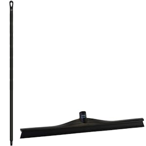 23.6" Black Polypropylene Vikan® Ultra Hygiene Squeegee with Single TPE Rubber Blade & 59.1" Black Ultra Hygienic Handle