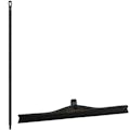 23.6" Black Polypropylene Vikan® Ultra Hygiene Squeegee with Single TPE Rubber Blade & 59.1" Black Ultra Hygienic Handle