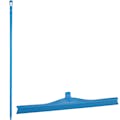 23.6" Blue Polypropylene Vikan® Ultra Hygiene Squeegee with Single TPE Rubber Blade & 66.9" Blue Ultra Hygienic Handle