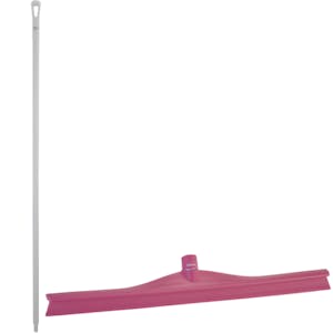 23.6" Pink Polypropylene Vikan® Ultra Hygiene Squeegee with Single TPE Rubber Blade & 66.9" White Ultra Hygienic Handle