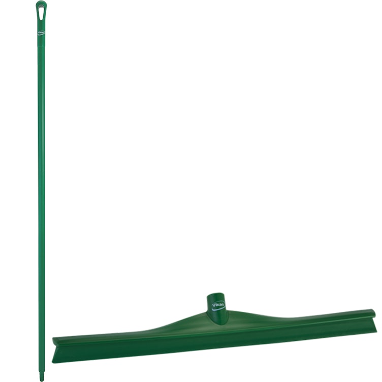 23.6" Green Polypropylene Vikan® Ultra Hygiene Squeegee with Single TPE Rubber Blade & 66.9" Green Ultra Hygienic Handle