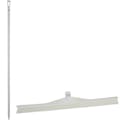 23.6" White Polypropylene Vikan® Ultra Hygiene Squeegee with Single TPE Rubber Blade & 66.9" White Ultra Hygienic Handle