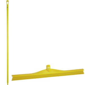 23.6" Yellow Polypropylene Vikan® Ultra Hygiene Squeegee with Single TPE Rubber Blade & 66.9" Yellow Ultra Hygienic Handle