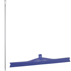 23.6" Purple Polypropylene Vikan® Ultra Hygiene Squeegee with Single TPE Rubber Blade & 66.9" White Ultra Hygienic Handle