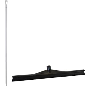 23.6" Black Polypropylene Vikan® Ultra Hygiene Squeegee with Single TPE Rubber Blade & 66.9" White Ultra Hygienic Handle