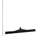 23.6" Black Polypropylene Vikan® Ultra Hygiene Squeegee with Single TPE Rubber Blade & 66.9" White Ultra Hygienic Handle