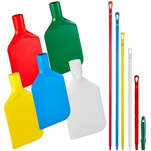 Vikan® Color-Coded Rigid Paddle Scrapers with Handles