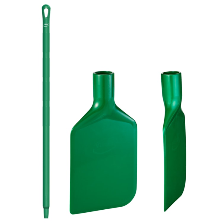 Green Polyamide Vikan® Rigid Paddle Scraper with 39.4" Green Ultra Hygienic Handle