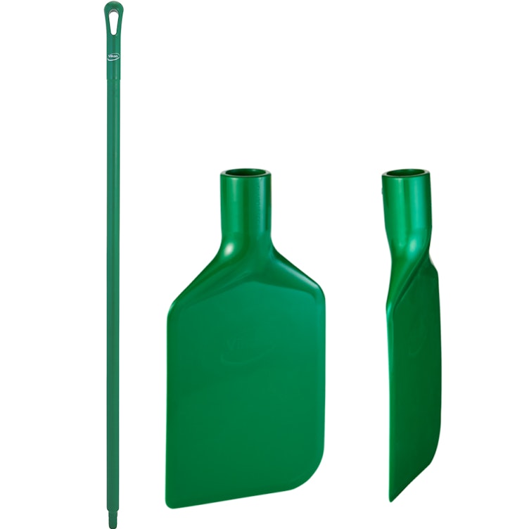 Green Polyamide Vikan® Rigid Paddle Scraper with 51.2" Green Ultra Hygienic Handle