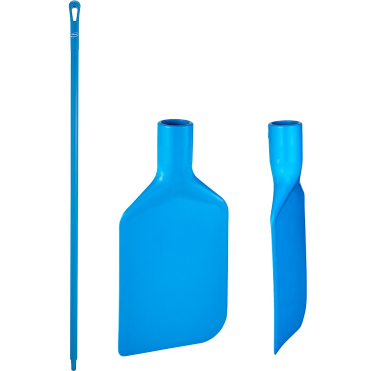 Blue Polyamide Vikan® Rigid Paddle Scraper with 59.1" Blue Ultra Hygienic Handle