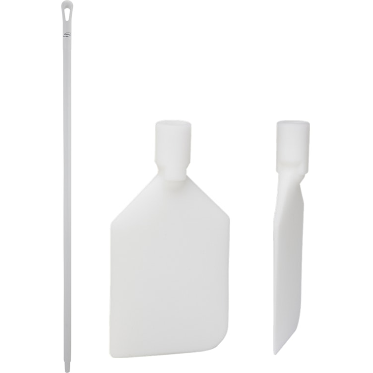 White Polyamide Vikan® Rigid Paddle Scraper with 59.1" White Ultra Hygienic Handle