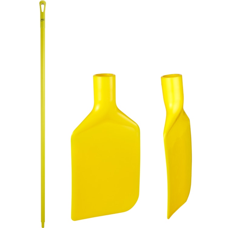 Yellow Polyamide Vikan® Rigid Paddle Scraper with 66.9" Yellow Ultra Hygienic Handle